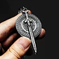 Collar Dije Escudo Y Espada Vikingo Acero Color Plata Hombre Plateado - Miniatura 9