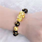Pulsera Obsidiana Cuentas Color Oro Protección Pixiu Hombre - Miniatura 3