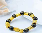 Pulsera Obsidiana Cuentas Color Oro Protección Pixiu Hombre - Miniatura 10