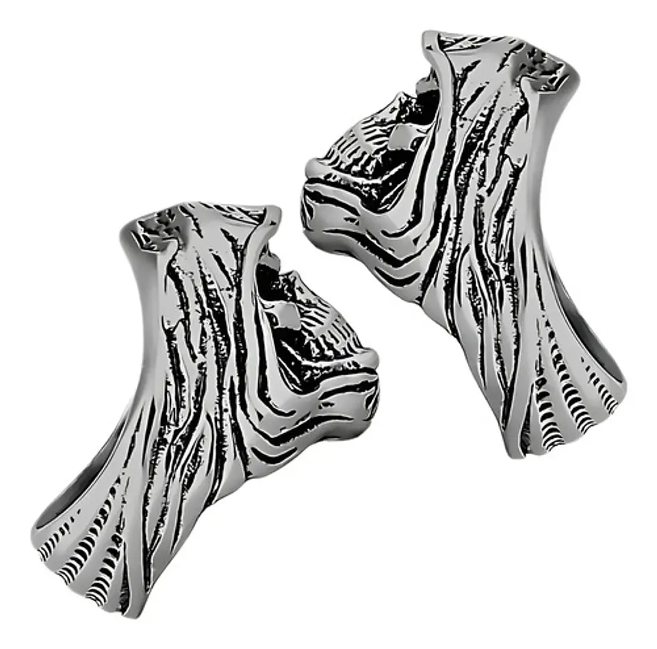 Anillo Cráneo Calavera Rustico Acero Color Plata Para Hombre 3