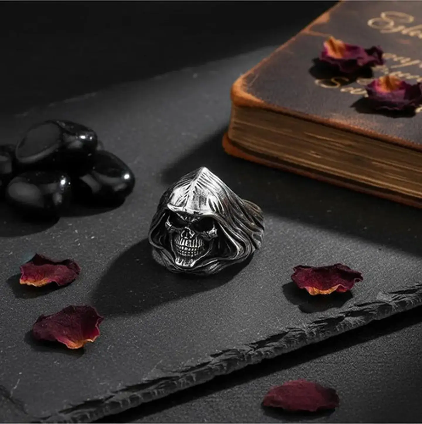 Anillo Cráneo Calavera Rustico Acero Color Plata Para Hombre 6