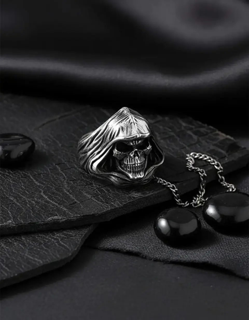 Anillo Cráneo Calavera Rustico Acero Color Plata Para Hombre 8