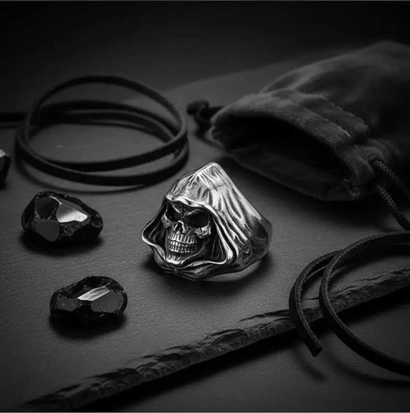 Anillo Cráneo Calavera Rustico Acero Color Plata Para Hombre 9