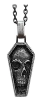 Collar Dije Calavera Ataúd Cráneo Acero Color Oscuro Hombre - Miniatura 1