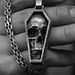 Collar Dije Calavera Ataúd Cráneo Acero Color Oscuro Hombre - Miniatura 3