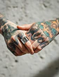 Anillo Color Plata De Acero Cruz Jesús Católico Para Hombre - Miniatura 2