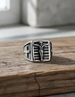 Anillo Color Plata De Acero Cruz Jesús Católico Para Hombre - Miniatura 5