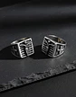 Anillo Color Plata De Acero Cruz Jesús Católico Para Hombre - Miniatura 8