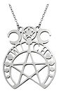 Collar Para Mujer Dije Pentagrama Bruja Triple Luna Wicca - Miniatura 1