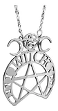 Collar Para Mujer Dije Pentagrama Bruja Triple Luna Wicca - Miniatura 2
