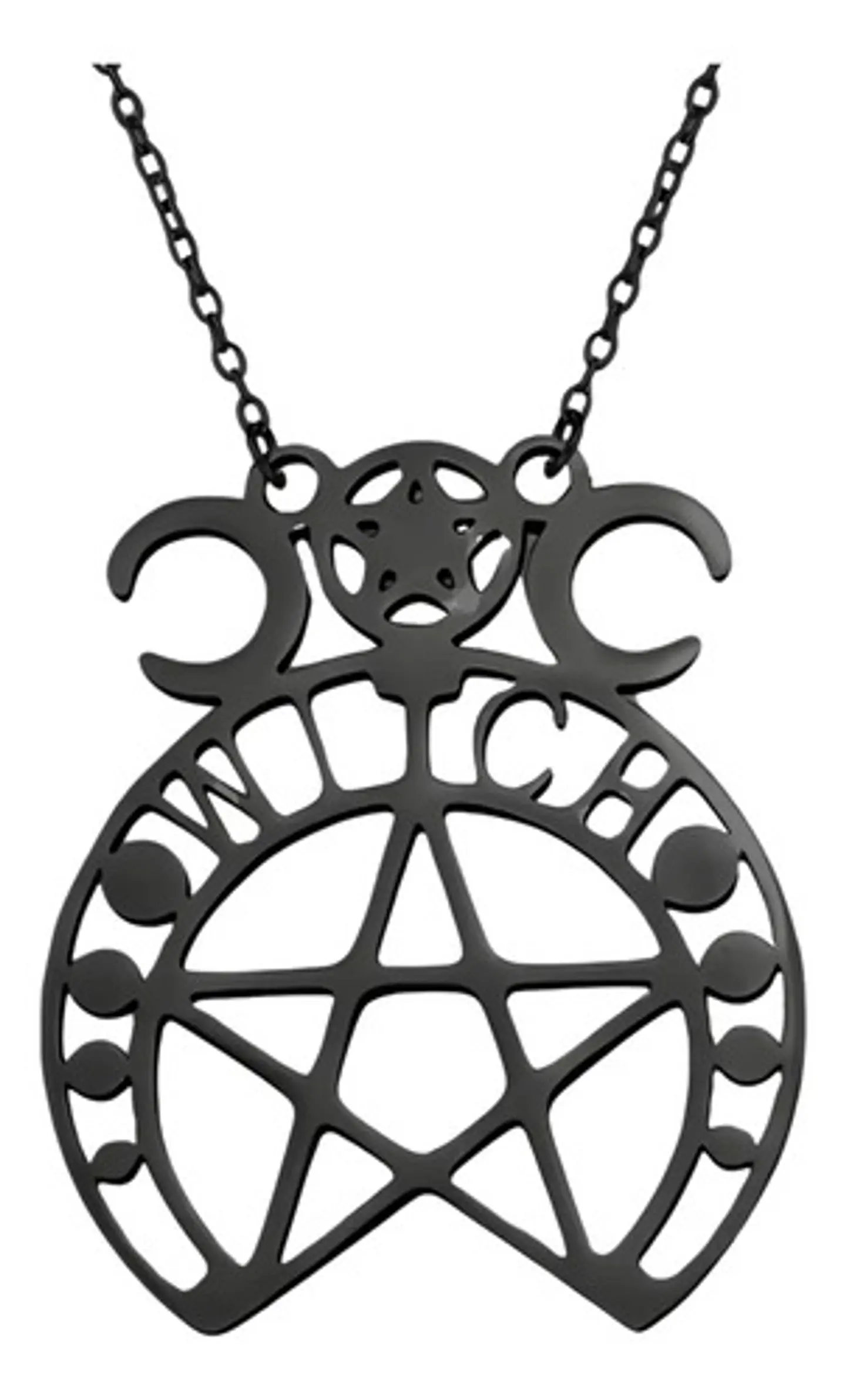 Collar Para Mujer Dije Pentagrama Bruja Triple Luna Wicca 11