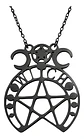 Collar Para Mujer Dije Pentagrama Bruja Triple Luna Wicca - Miniatura 11