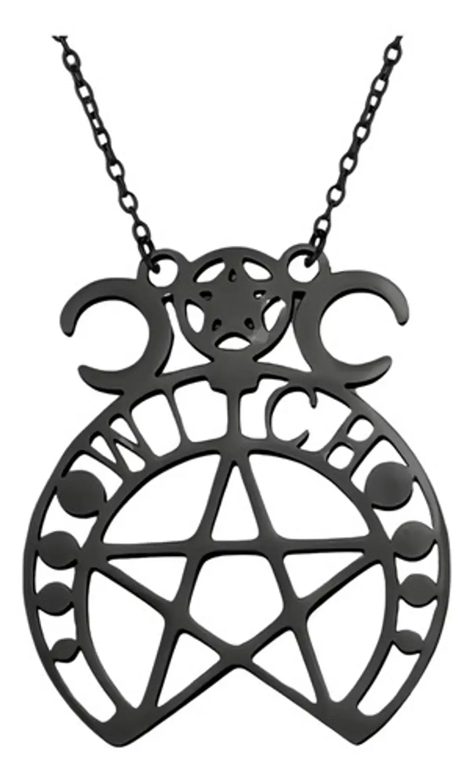 Collar Para Mujer Dije Pentagrama Bruja Triple Luna Wicca 11