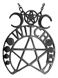 Collar Para Mujer Dije Pentagrama Bruja Triple Luna Wicca - Miniatura 13