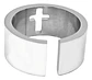 Anillo Argolla Clásica Cruz Color Plata De Acero Para Hombre - Miniatura 3
