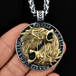 Collar Vikingo En Acero Para Hombre Dije Lobos Fenrir Runas - Miniatura 7