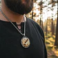 Collar Vikingo En Acero Para Hombre Dije Lobos Fenrir Runas - Miniatura 10