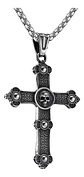 Collar Para Hombres Y Mujeres Con Dije Cruz Cráneo Calavera - Miniatura 1