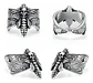 Anillo Polilla Cráneo Color Plata De Acero Para Hombre Mujer - Miniatura 2