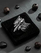 Anillo Polilla Cráneo Color Plata De Acero Para Hombre Mujer - Miniatura 9
