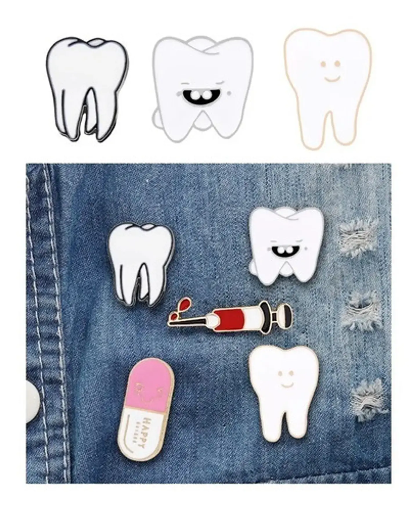Broche Pin Insignia Odontologo Diente Muelas Hombre Y Mujer 7
