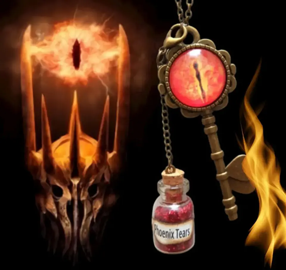 Collar Dije Ojo De Sauron Señor De Los Anillos Hombre Mujer Marrón 3