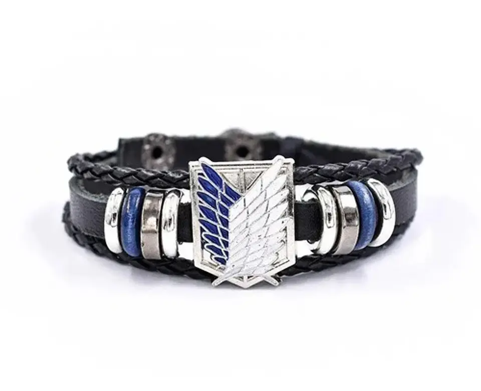 Pulsera Manilla Cuero Ataque A Los Titanes Anime Para Hombre 2