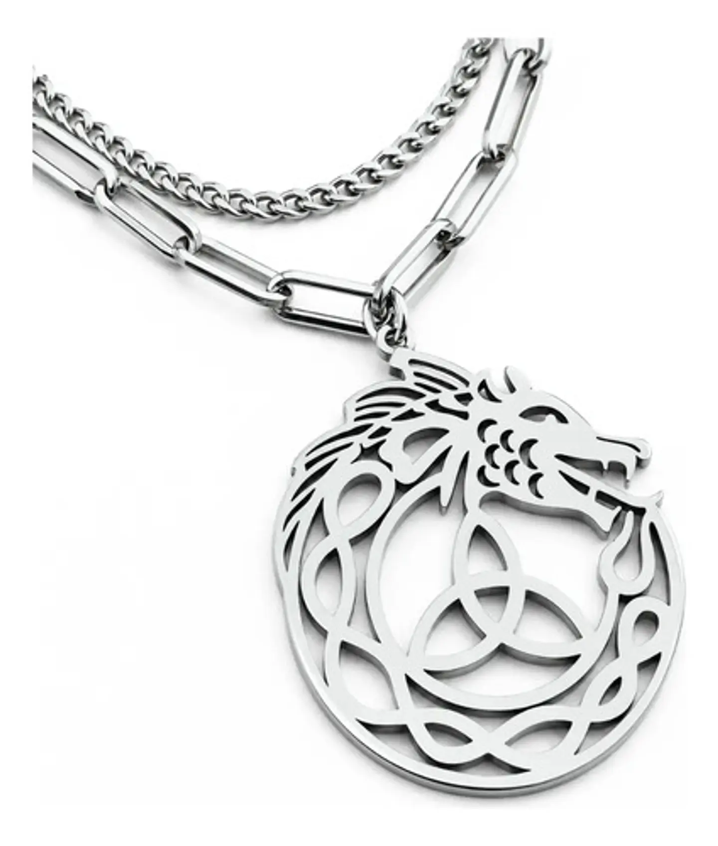 Collar Vikingo Para Mujeres Dije Dragón Ouroboros Amuleto 11
