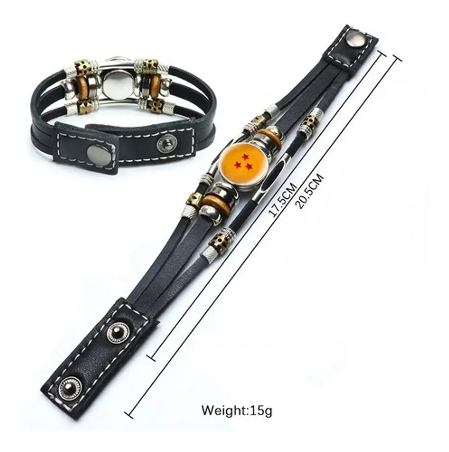Pulsera Manilla Cuero Dragon Ball Z Esferas De Dragon Hombre 4