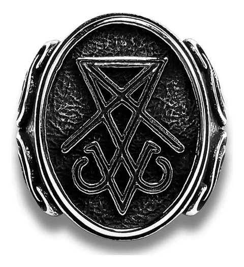 Anillo De Acero Color Plata Sello Sigil Gótico Para Hombre