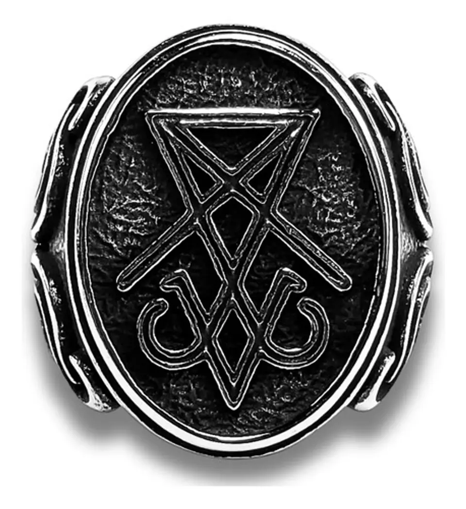 Anillo De Acero Color Plata Sello Sigil Gótico Para Hombre 2