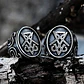 Anillo De Acero Color Plata Sello Sigil Gótico Para Hombre - Miniatura 6