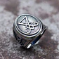 Anillo De Acero Color Plata Sello Sigil Gótico Para Hombre - Miniatura 12