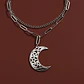Collar En Acero Para Mujeres Dije Luna Creciente Wicca Bruja - Miniatura 15