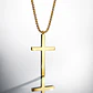 Collar Dije De Acero Color Oro Urbano Cruz Para Hombre Mujer - Miniatura 3
