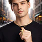 Collar Dije De Acero Color Oro Urbano Cruz Para Hombre Mujer - Miniatura 6