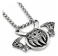 Collar Vikingo En Acero Para Hombres Dije Garra Oso Hachas - Miniatura 1