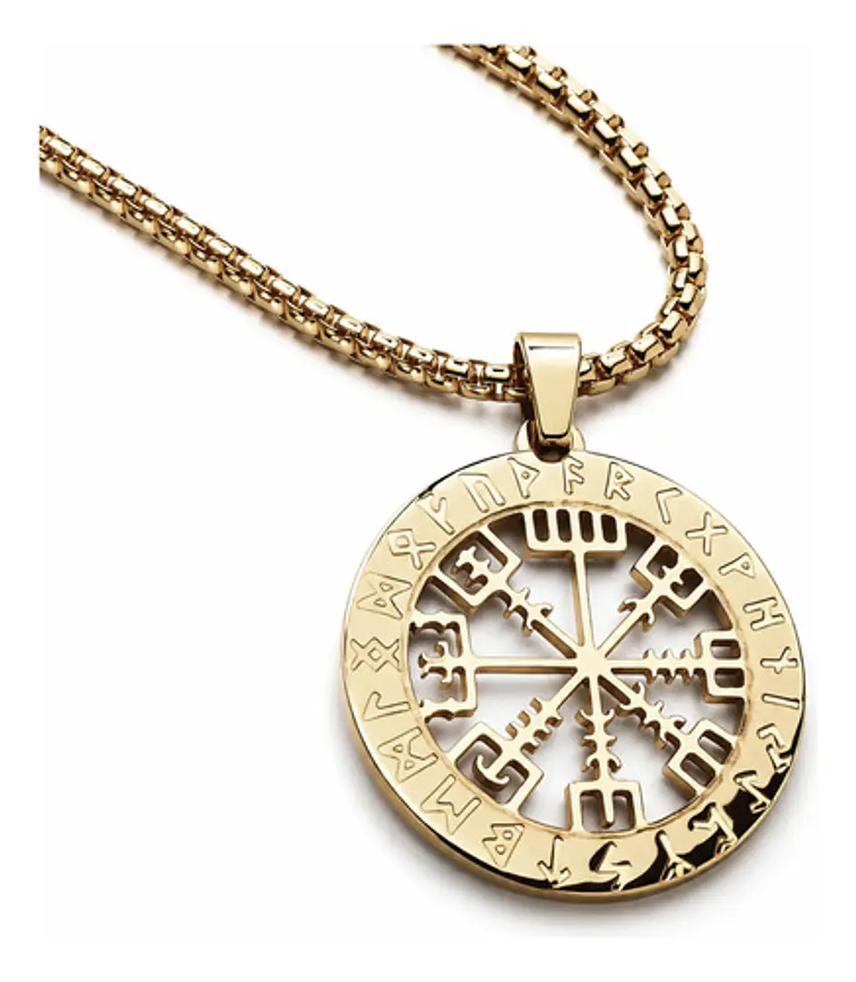 Collar Vikingo De Acero Para Hombre Y Mujer Dije Vegvísir 1