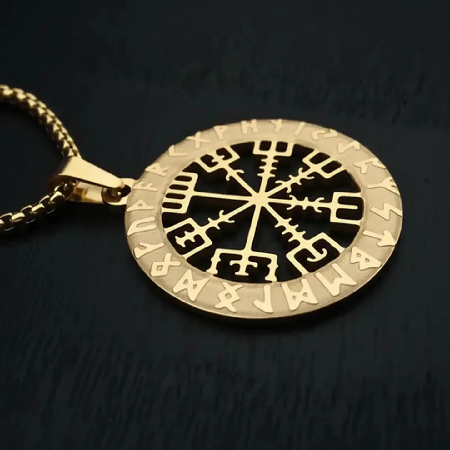 Collar Vikingo De Acero Para Hombre Y Mujer Dije Vegvísir 8