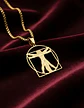 Collar De Acero Para Hombres Dije Leonardo Da Vinci Vitruvio - Miniatura 2