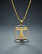 Collar De Acero Para Hombres Dije Leonardo Da Vinci Vitruvio - Miniatura 5