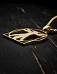 Collar De Acero Para Hombres Dije Leonardo Da Vinci Vitruvio - Miniatura 9