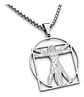 Collar De Acero Para Hombres Dije Leonardo Da Vinci Vitruvio - Miniatura 11