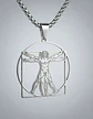 Collar De Acero Para Hombres Dije Leonardo Da Vinci Vitruvio - Miniatura 12