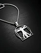 Collar De Acero Para Hombres Dije Leonardo Da Vinci Vitruvio - Miniatura 20