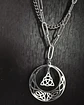 Collar Vikingo De Acero Para Mujer Dije Luna Triqueta Celta - Miniatura 16