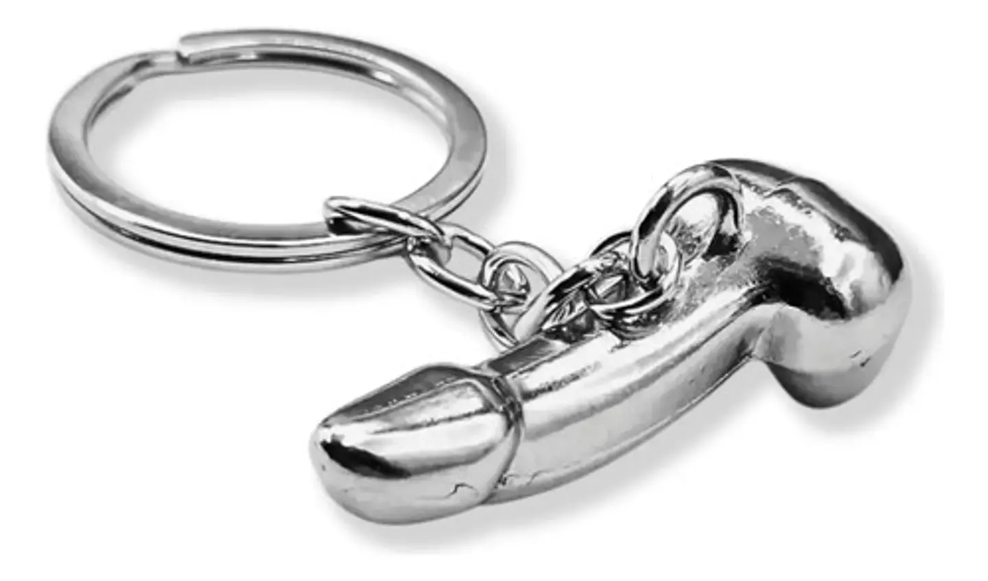 Llavero Color Plata Divertido Genitales Para Hombre Y Mujer 1