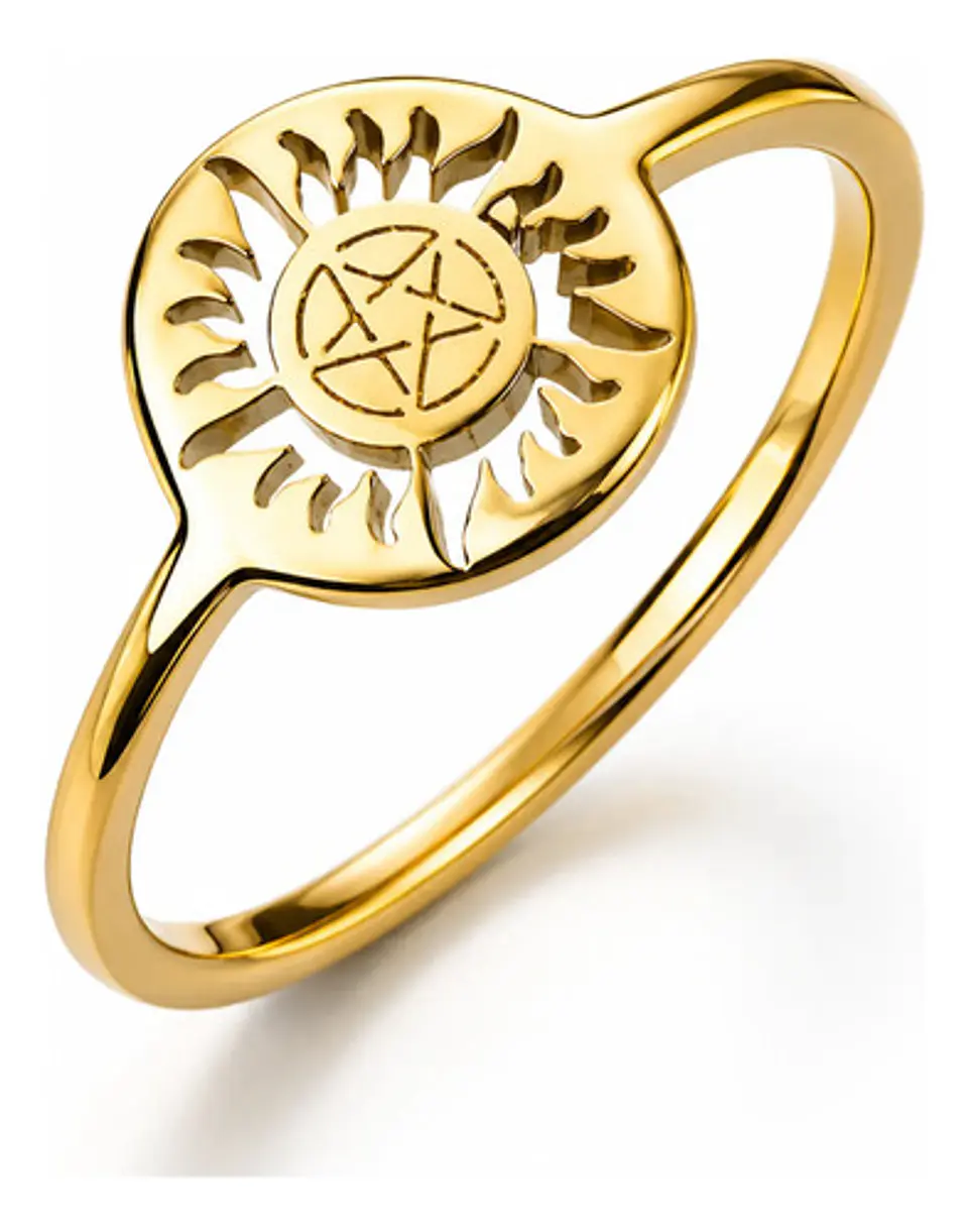 Anillo De Acero Para Mujer Argolla Amuleto Sol Pagano Wicca 1
