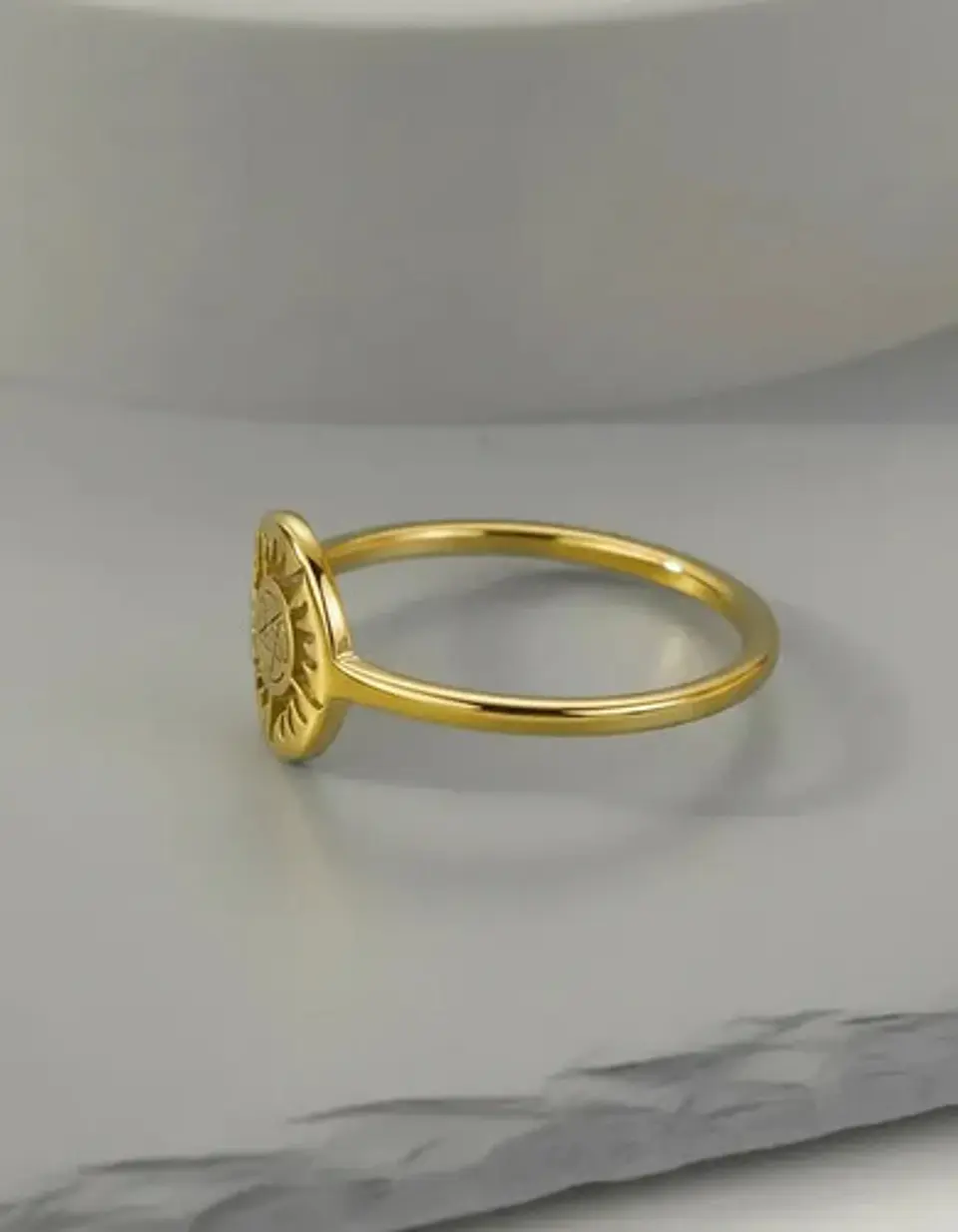 Anillo De Acero Para Mujer Argolla Amuleto Sol Pagano Wicca 4