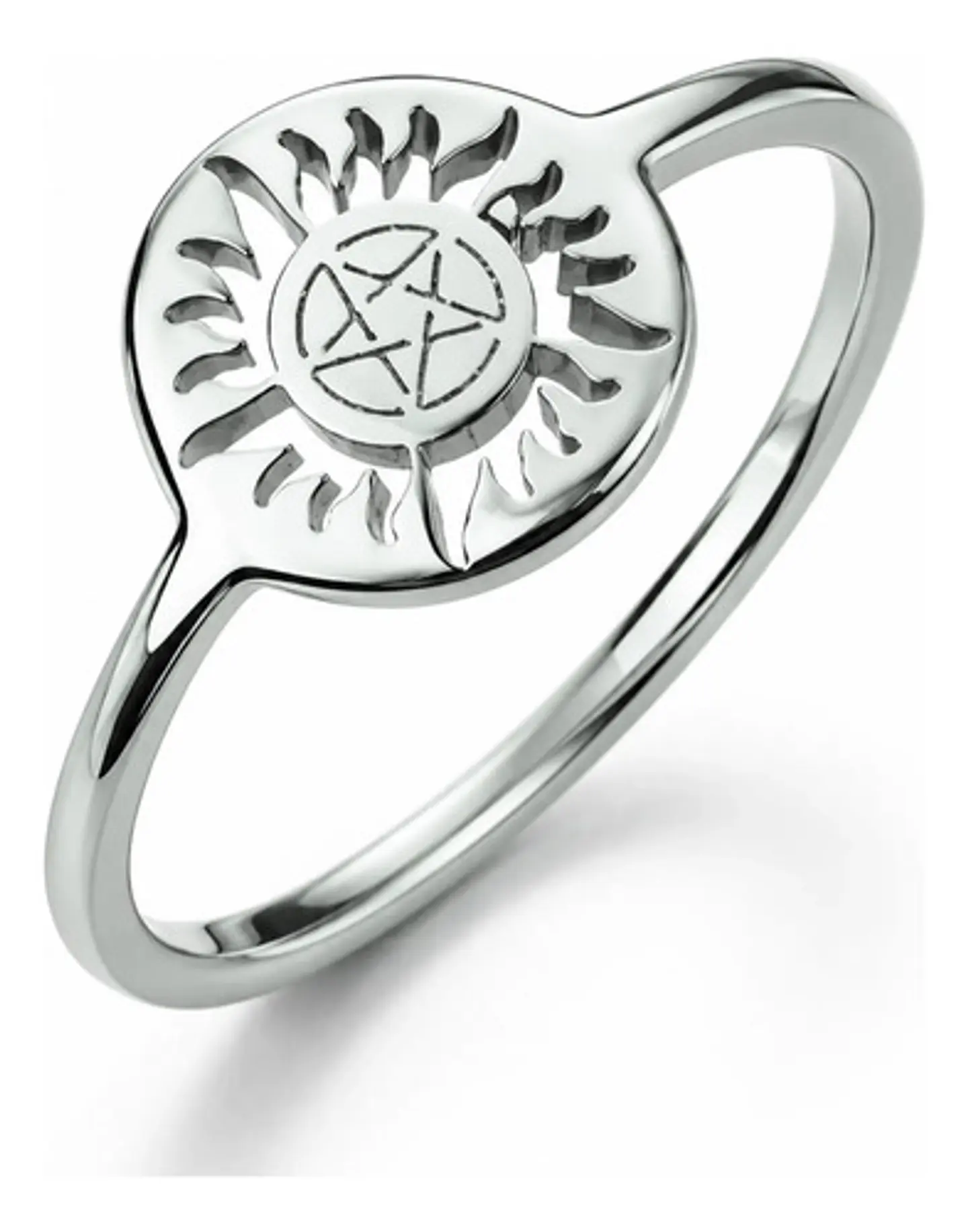 Anillo De Acero Para Mujer Argolla Amuleto Sol Pagano Wicca 8